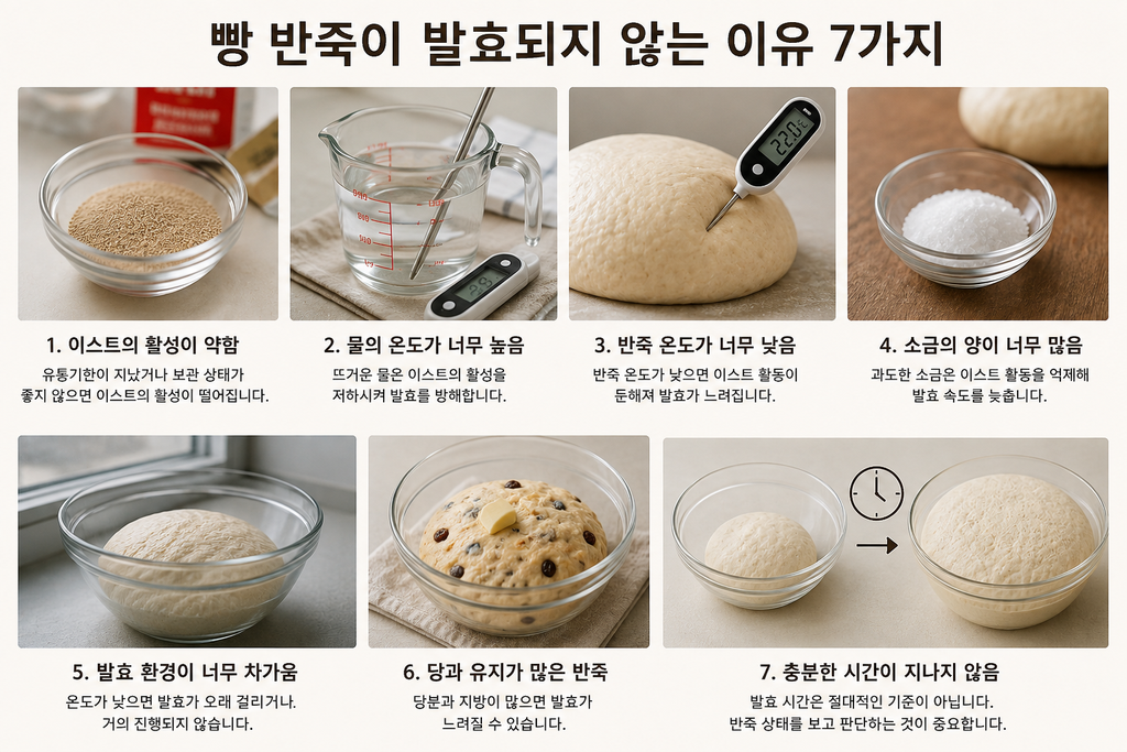 빵 반죽이 발효되지 않는 이유 7가지와 이스트 반죽 온도 발효 환경