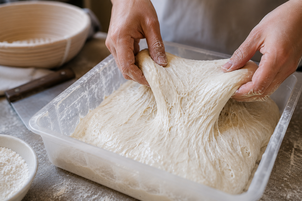 치아바타 수분율과 발효 상태 확인