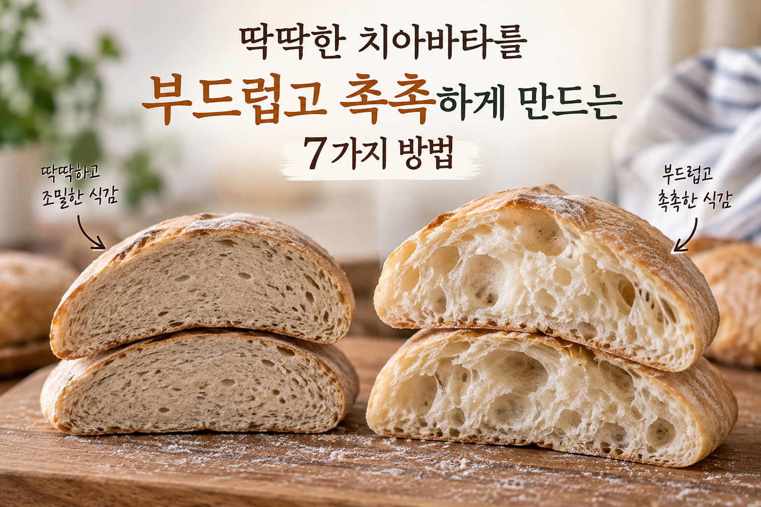 딱딱한 치아바타를 부드럽고 촉촉하게 만드는 7가지 방법
